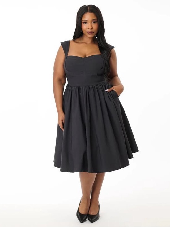 Unique Vintage Dresses & Skirts - Unique Vintage black swing dress